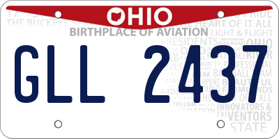 OH license plate GLL2437