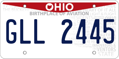 OH license plate GLL2445