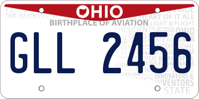 OH license plate GLL2456