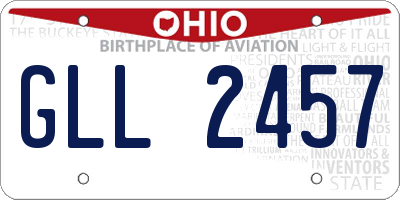 OH license plate GLL2457