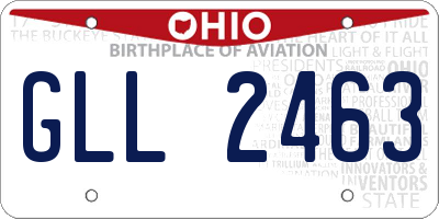 OH license plate GLL2463