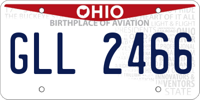 OH license plate GLL2466