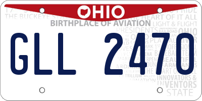 OH license plate GLL2470