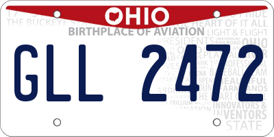 OH license plate GLL2472