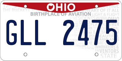 OH license plate GLL2475