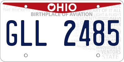 OH license plate GLL2485