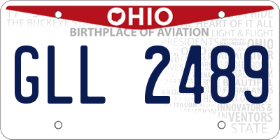 OH license plate GLL2489