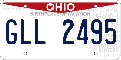 OH license plate GLL2495