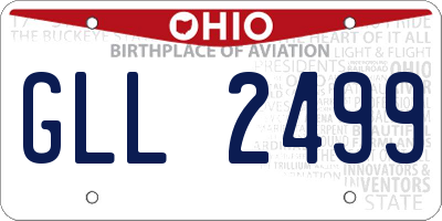 OH license plate GLL2499