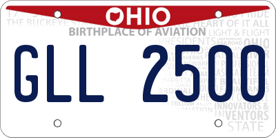 OH license plate GLL2500