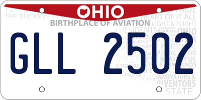 OH license plate GLL2502