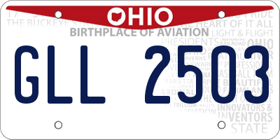 OH license plate GLL2503