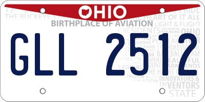 OH license plate GLL2512