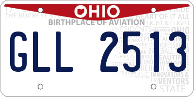 OH license plate GLL2513