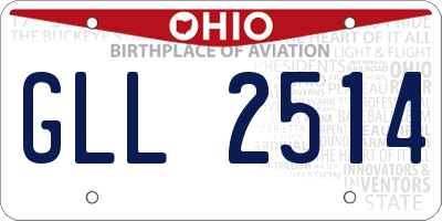 OH license plate GLL2514