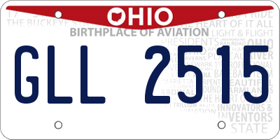 OH license plate GLL2515