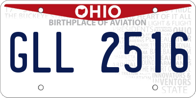 OH license plate GLL2516