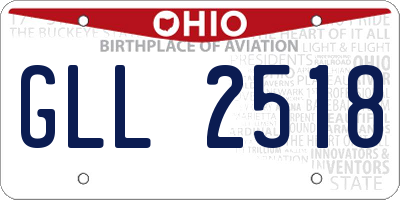 OH license plate GLL2518