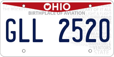 OH license plate GLL2520
