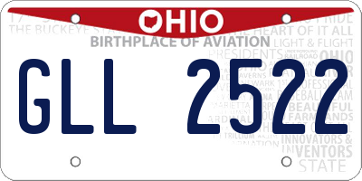 OH license plate GLL2522
