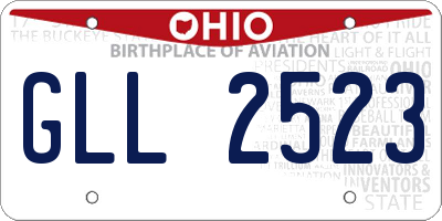 OH license plate GLL2523