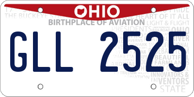 OH license plate GLL2525
