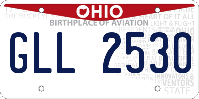 OH license plate GLL2530