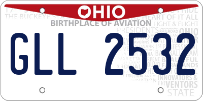 OH license plate GLL2532