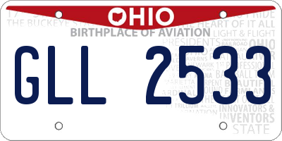 OH license plate GLL2533