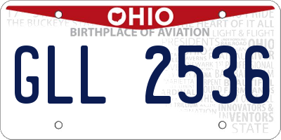 OH license plate GLL2536
