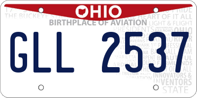 OH license plate GLL2537