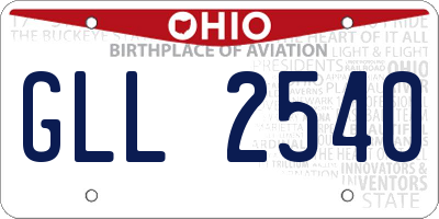 OH license plate GLL2540