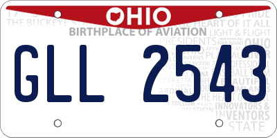 OH license plate GLL2543