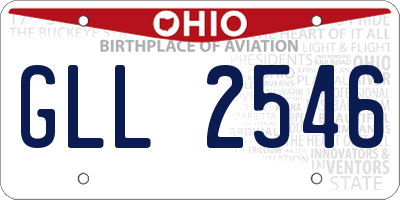 OH license plate GLL2546