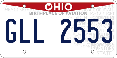 OH license plate GLL2553