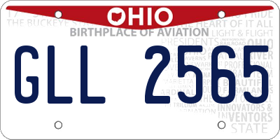 OH license plate GLL2565