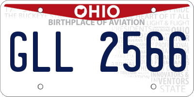 OH license plate GLL2566