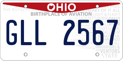 OH license plate GLL2567