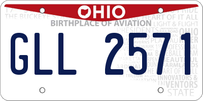OH license plate GLL2571