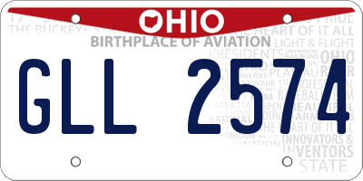 OH license plate GLL2574
