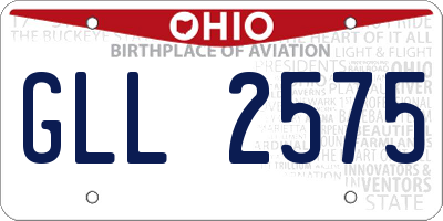 OH license plate GLL2575
