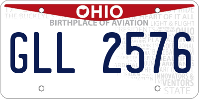 OH license plate GLL2576