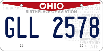 OH license plate GLL2578
