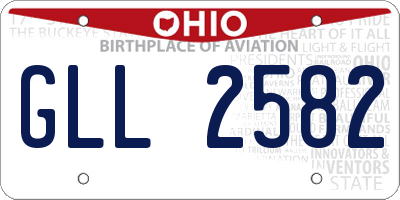 OH license plate GLL2582