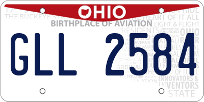 OH license plate GLL2584