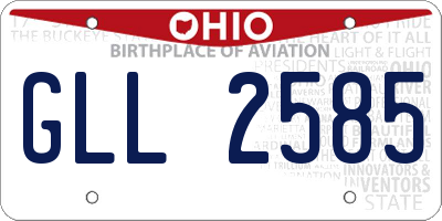 OH license plate GLL2585
