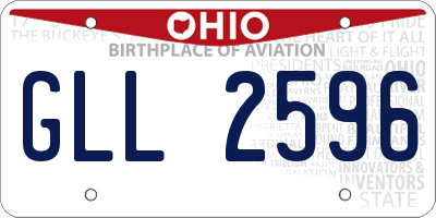 OH license plate GLL2596