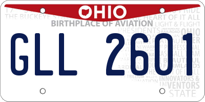 OH license plate GLL2601