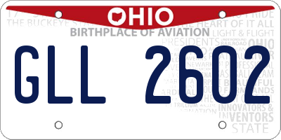 OH license plate GLL2602