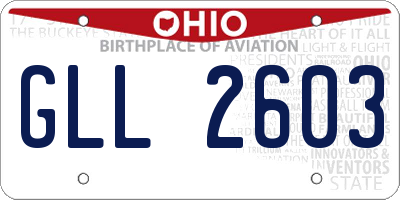 OH license plate GLL2603